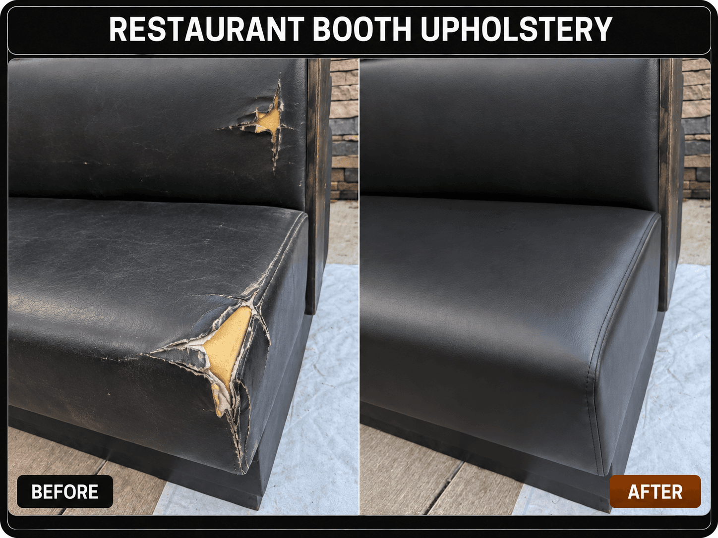 Restaurant Booth Repair before-and-after comparison