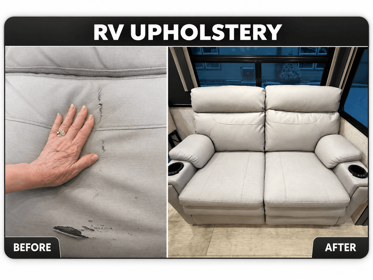 RV Upholstery Repair before-and-after comparison